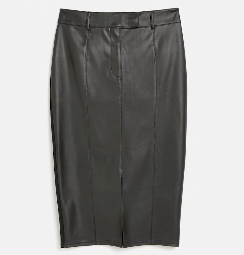 River Island Black Faux Leather Pencil Skirt, &pound;26, available from River Island