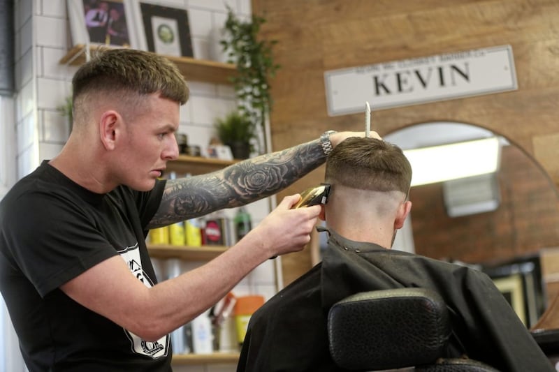 North Belfast Barber Kevin McCloskey who is offering free haircuts to anyone struggling with mental health. Picture by Mal McCann. 
