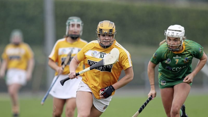 Maeve Kelly scored 0-4 in Antrim&#39;s win over Derry in their Littlewood&#39;s League Division Two clash at Owenbeg Picture: Dylan McIlwaine. 
