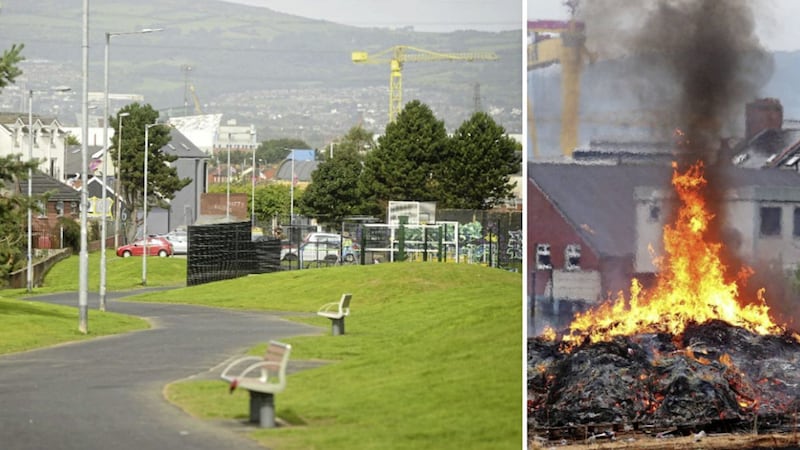 Landscaping works at Bloomfield Walkway in east Belfast, where a July bonfire is annually built, cost &pound;190,000 