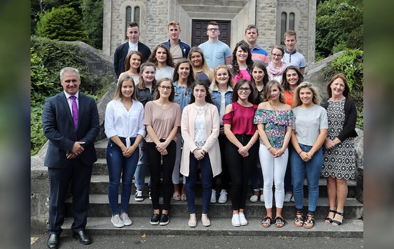 &nbsp;Students from St Killian's College with principal Jonny Brady and vice-principal Eileen McKay