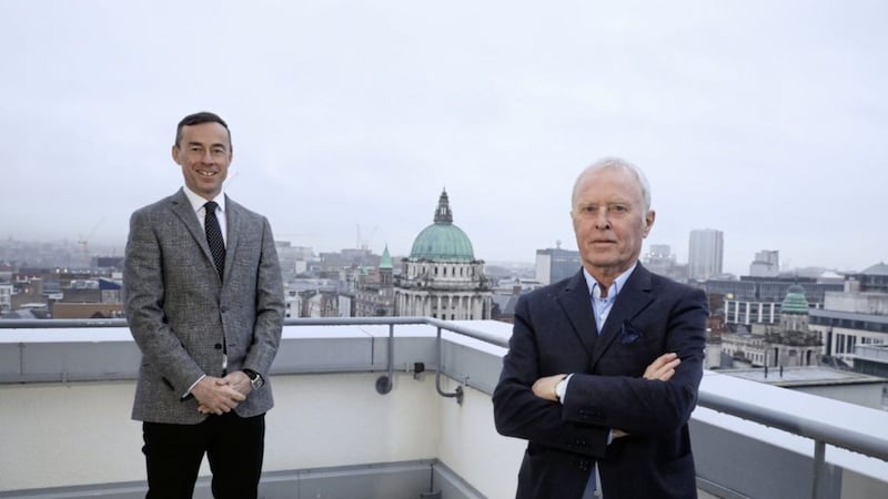 The nomination window for the 24th EY Entrepreneur of the Year is now open until March 16. Pictured at the launch are Rob Heron (left), partner lead for EY Entrepreneur of the Year in Northern Ireland, and Beannchor Group founder Bill Wolsey, a category winner in 2018 