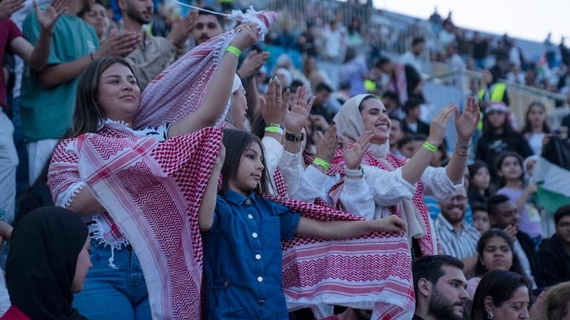 Jordanians attended a celebratory wedding concert ahead of the royal nuptials (Nasser Nasser/AP)