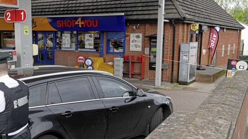 Thieves attempted to steal an ATM machine at the Topaz filling station on the Gilnahirk Road in Belfast last week. Picture by Justin Kernoghan. 