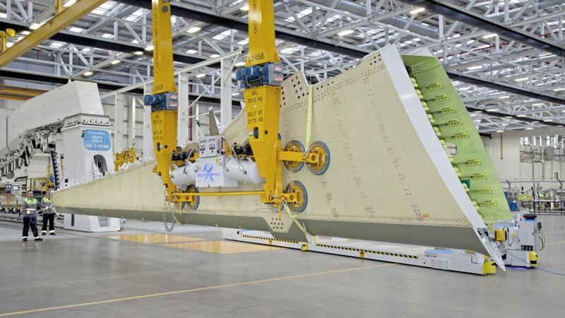 The C-Series wings are assembled by Bombardier in Belfast 