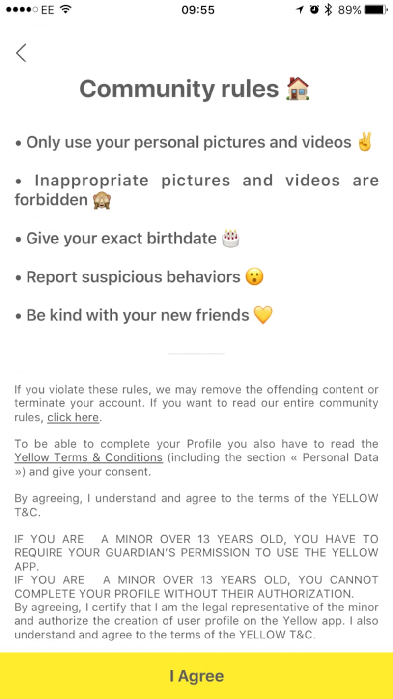 Yellow app rules
