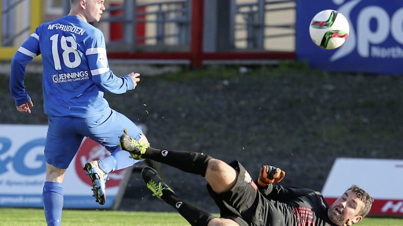 Michael McCrudden bagged four for Institute against Cliftonville on Saturday 