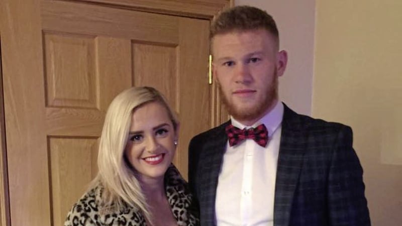 Derry-born footballer James McClean pictured with his wife Erin