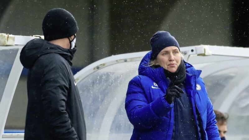 Chelsea Women manager Emma Hayes (right). 