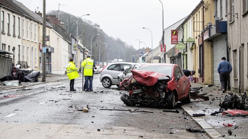 Parked cars were damaged PICTURE: Conor Kinahan/Pacemaker 