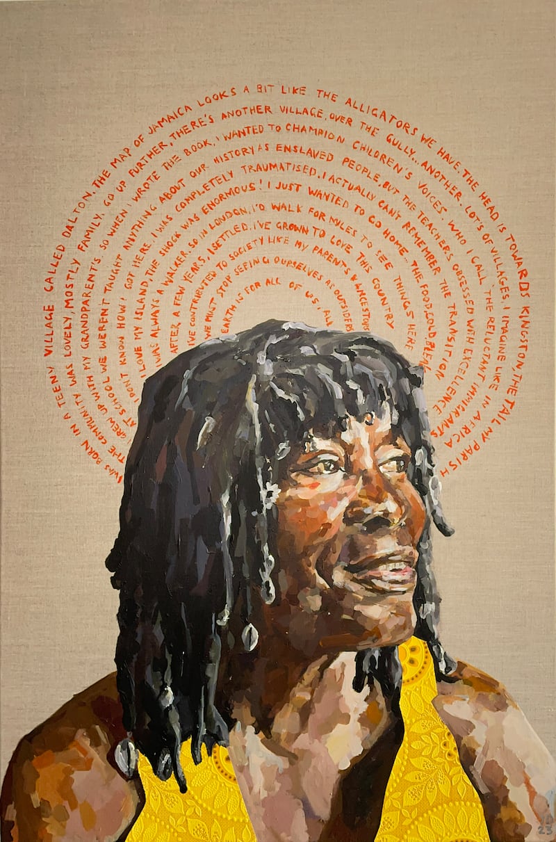 One of Ms Davis' portraits of Yvonne Bailey-Smith, author of 'The Day I Fell off my Island'