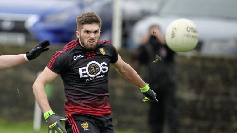 After coming off the bench in Down&#39;s final Dr McKenna Cup win over Queen&#39;s, forward Connaire Harrison is expected to be involved in this weekend&#39;s Division Three opener against Laois. Picture by Cliff Donaldson 