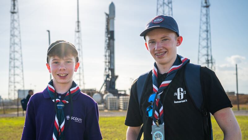 The pair were at the Kennedy Space Centre on as the Inmarsat I-6 F2 satellite launched successfully into orbit.