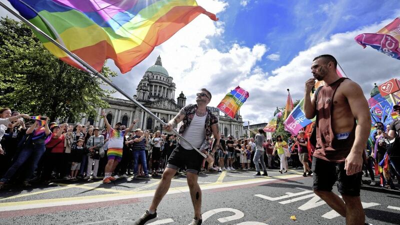 The Belfast Pride parade in the city centre in 2018. Picture by Justin Kernoghan 