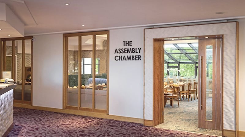 The Stormont Hotel in Belfast has just completed a major &pound;1 million renovation programme. Pictured is the hotel&#39;s renamed restaurant, &#39;The Assembly Chamber&#39; 