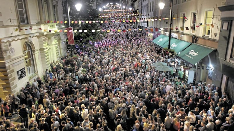 A thronged Shipquay Street during the all-Ireland Fleadh in Derry in 2013 Picture: Margaret McLaughlin