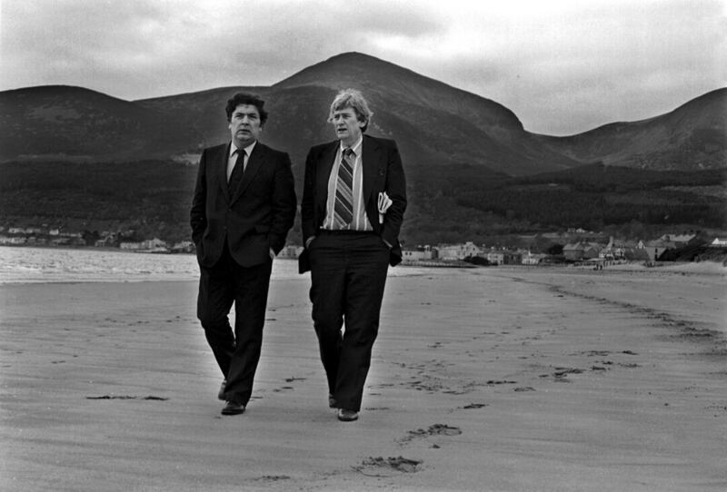 SDLP leader John Hume and deputy leader Seamus Mallon, pictured in 1980 on Newcastle beach
