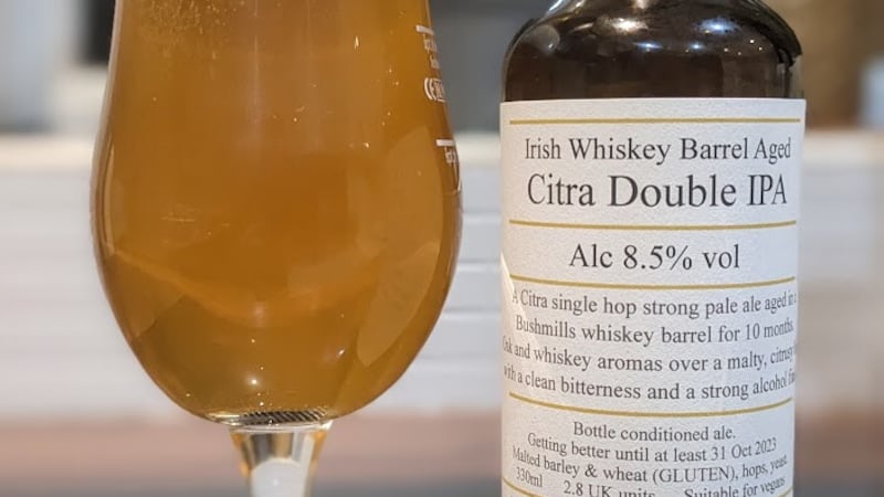 An 8.5 per cent whiskey barrel aged Citra IPA from Ards Brewing Company