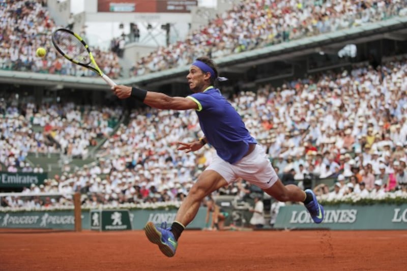 Rafael Nadal during the 2017 French Open final