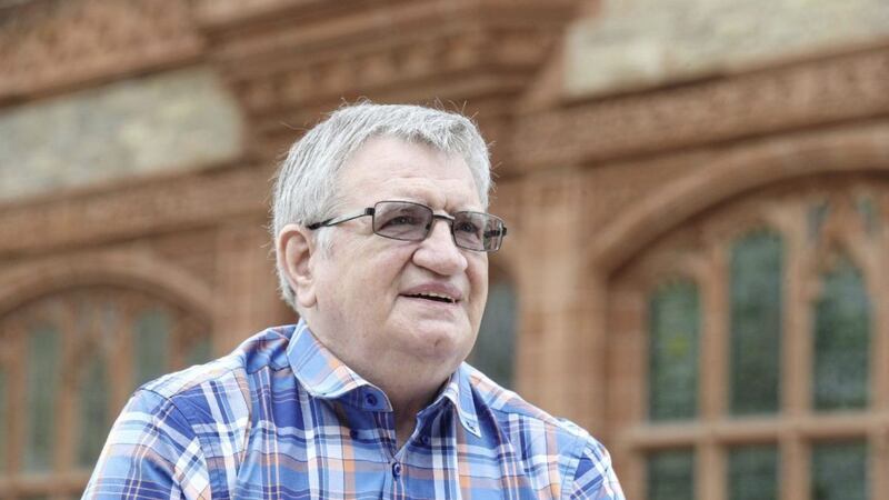 Eugene Duffy back where it all began, at the Guild Hall in Derry where he used to sell boxing programmes before his own career within the sport. Picture by Hugh Russell 