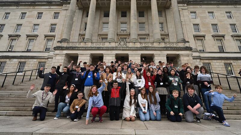 Young people from across Northern Ireland came together for the inaugural sitting of the second Northern Ireland Youth Assembly (Michael Cooper/PA)