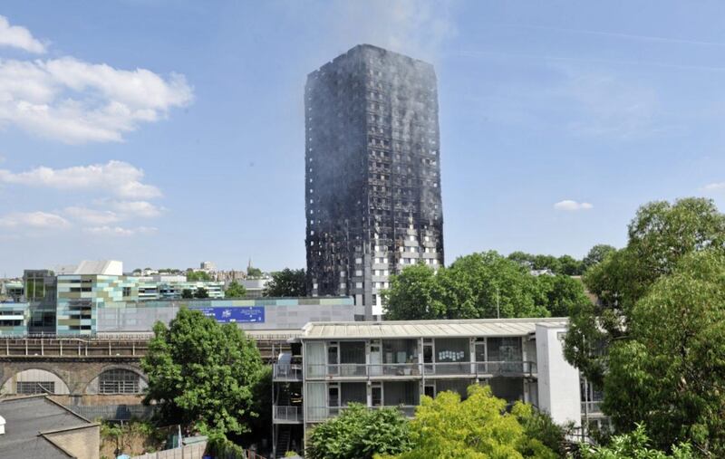Fire engulfing the 24-storey Grenfell Tower in west London. Picture by Nick Ansell, Press Association 