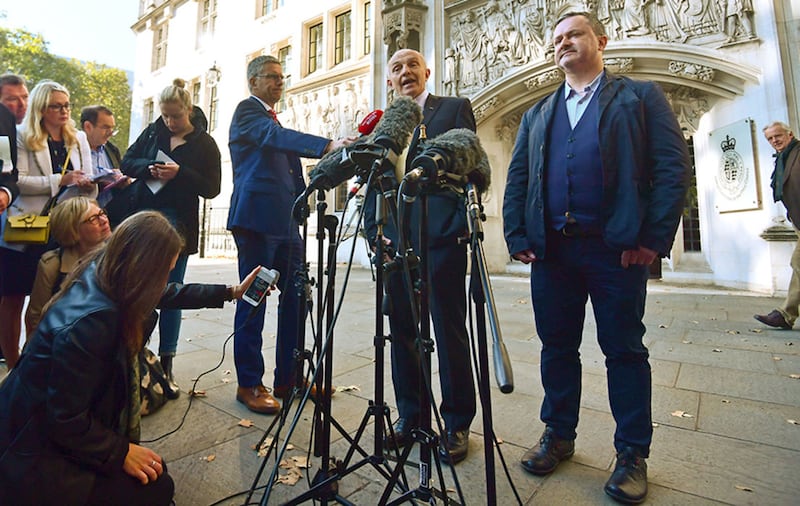 Gareth Lee (right) outside the Supreme Court in London&nbsp;