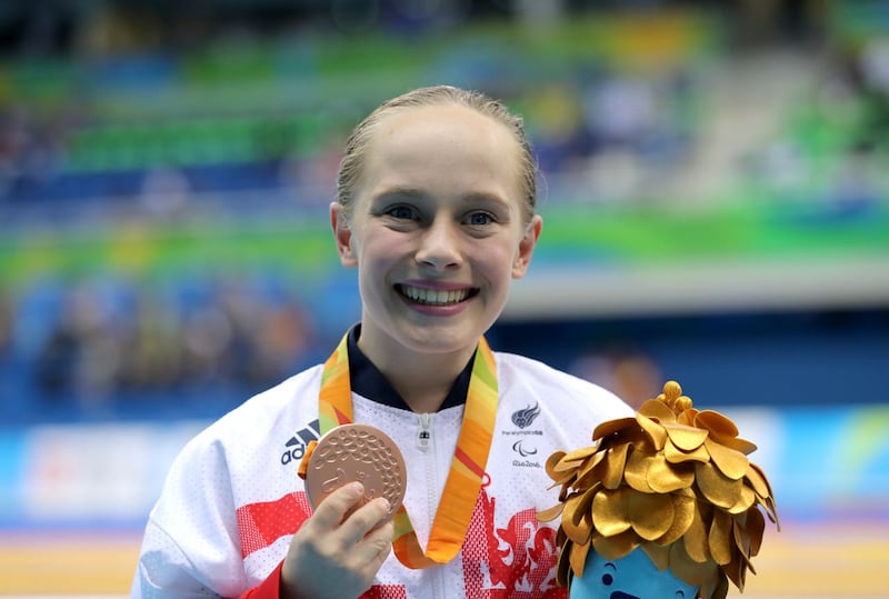 Ellie Robinson with her bronze medal in 2016 at the Rio Paralympics