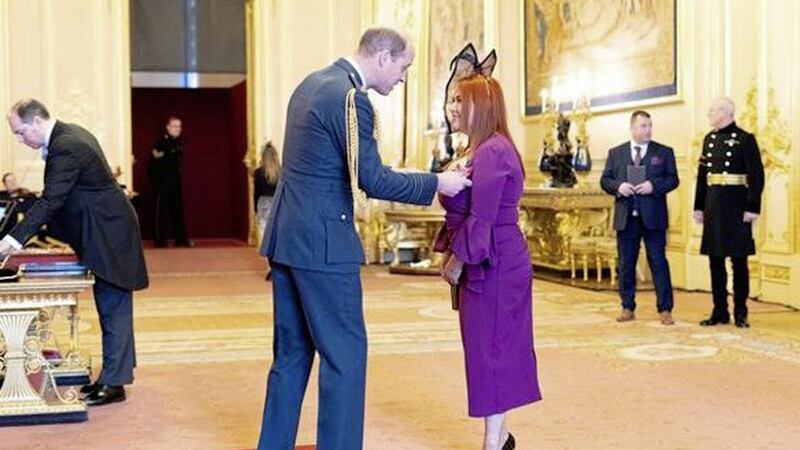 Anne Donaghy received her honour from the Duke of Cambridge during an investiture ceremony on December 7. Picture by Dominic Lipinski/PA Wire 