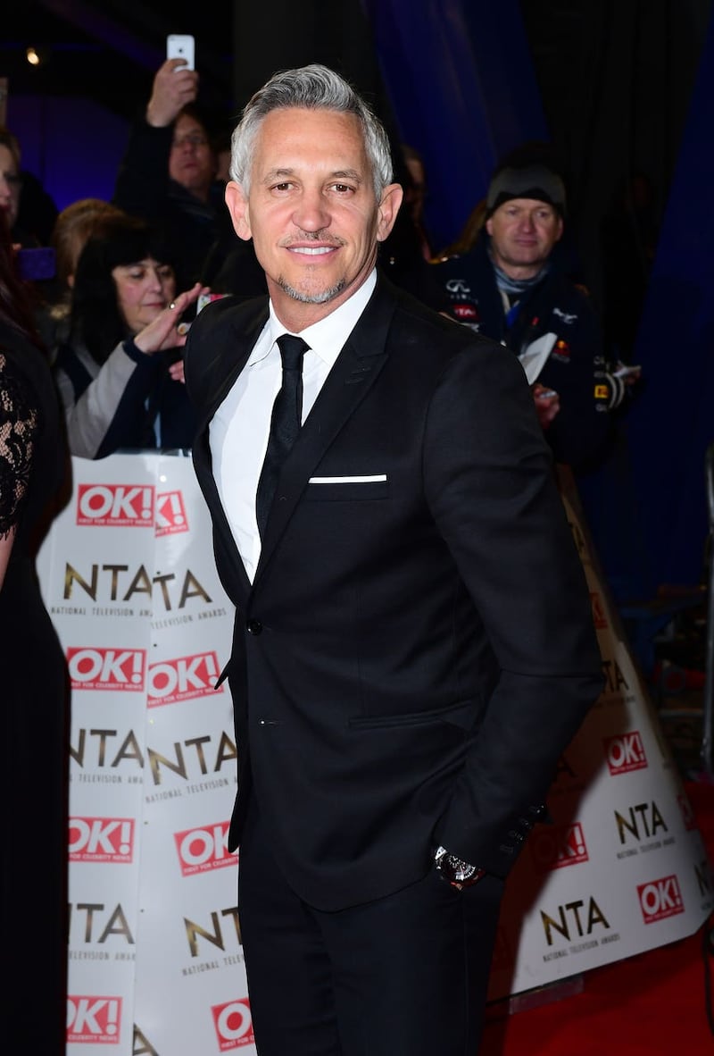 Gary Lineker arriving at the National Television Awards