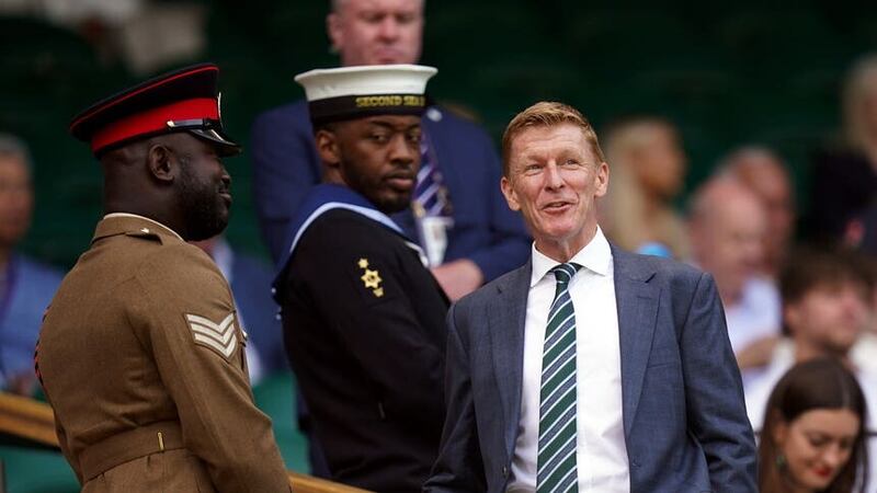 Tim Peake in the royal box on day four of Wimbledon (Adam Davy/PA)