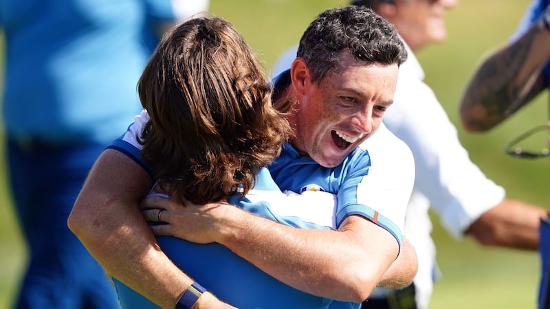 Rory McIlroy and Tommy Fleetwood sealed a clean sweep for Europe (Mike Egerton/PA)