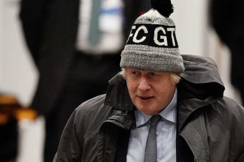 Former British Prime Minister Boris Johnson arriving at the Covid inquiry