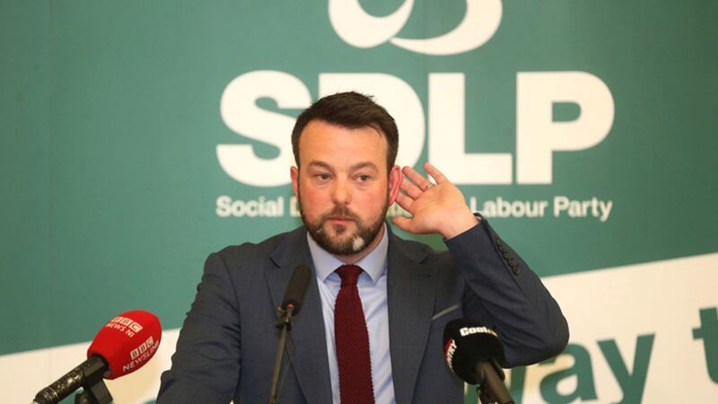 SDLP leader Colum Eastwood pictured at the party's General Election manifesto launch&nbsp;