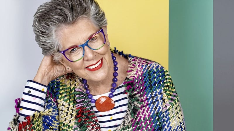 Prue Leith wearing items from her Lola Rose jewellery collection 
