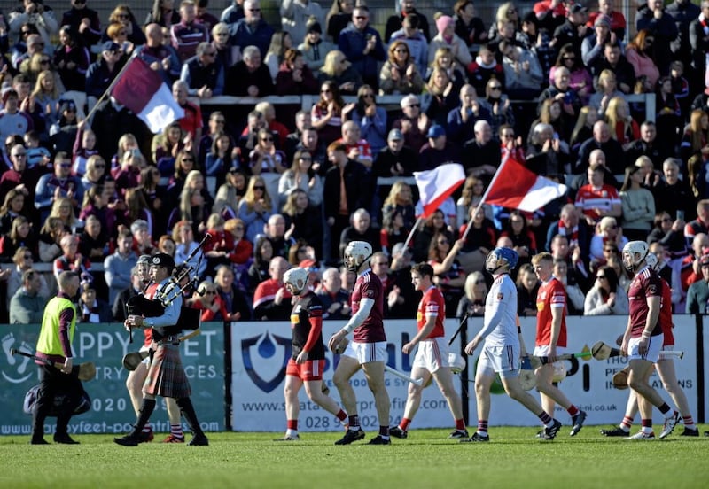 The Antrim senior hurling final between Cushendall and Loughgiel - a day to remember at Corrigan Park Picture: Mark Marlow. 