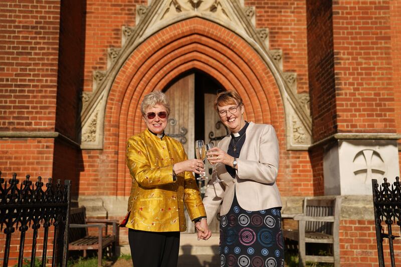 Catherine Bond (left) and Jane Pearce are associate priests in the parish