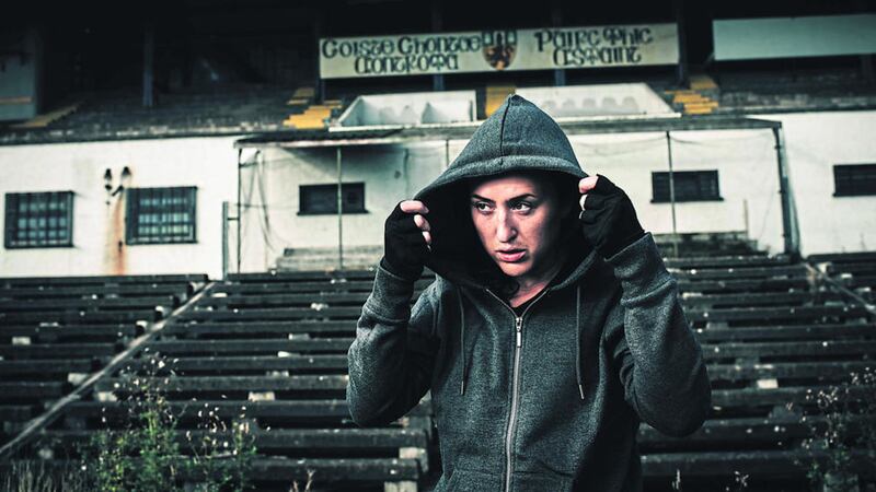 West Belfast actress and writer Bronagh Taggart, who has appeared in The Fall, in a scene from her forthcoming boxing film Guard 