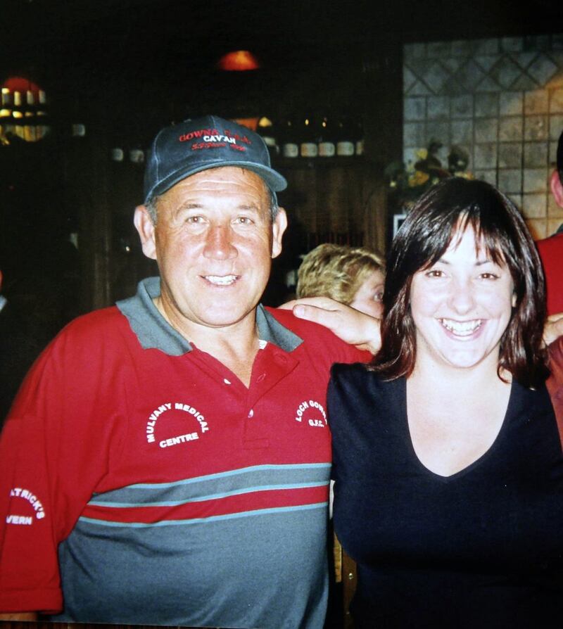 Journalist Maria McCourt pictured with her uncle and godfather Eamonn Coleman in 2000