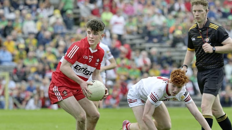 Callum Daly, in action here for Tyrone&#39;s minors, will feature for Omagh CBS in Sunday&#39;s Danske Bank MacRory Cup final Picture by Margaret McLaughlin 