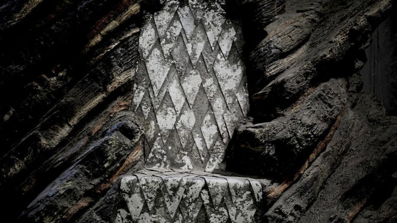 The iconic Dragonstone Throne from the hit HBO TV series Game of Thrones, which will be on display as part of the official Game of Thrones Studio Tour, which is due to open on February 4 at Linen Mill Studios in Banbridge, Co Down 