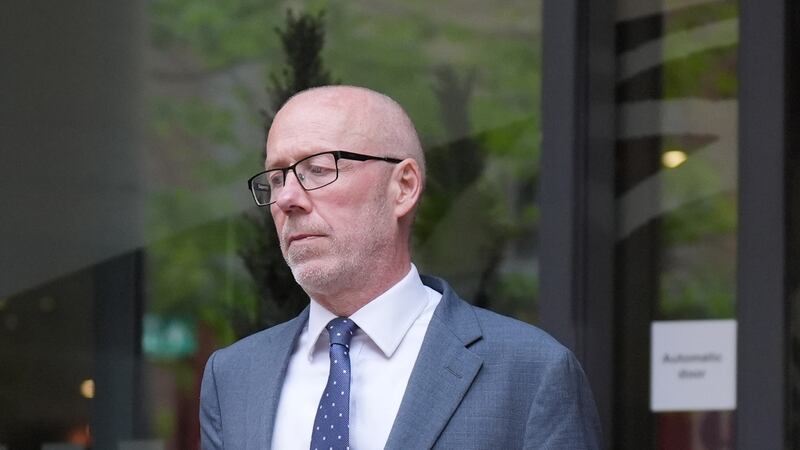 Professor Ian Young, the chief scientific adviser for Northern Ireland’s Department of Health, leaves the Clayton Hotel in Belfast after giving evidence at the UK Covid-19 inquiry hearing