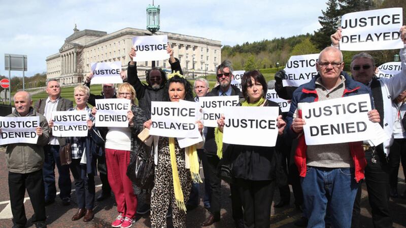 Victims of child abuse will march on the Stormont political talks on Monday to demand justice three months on from the publication of the Historical Institutional Abuse Inquiry report&nbsp;