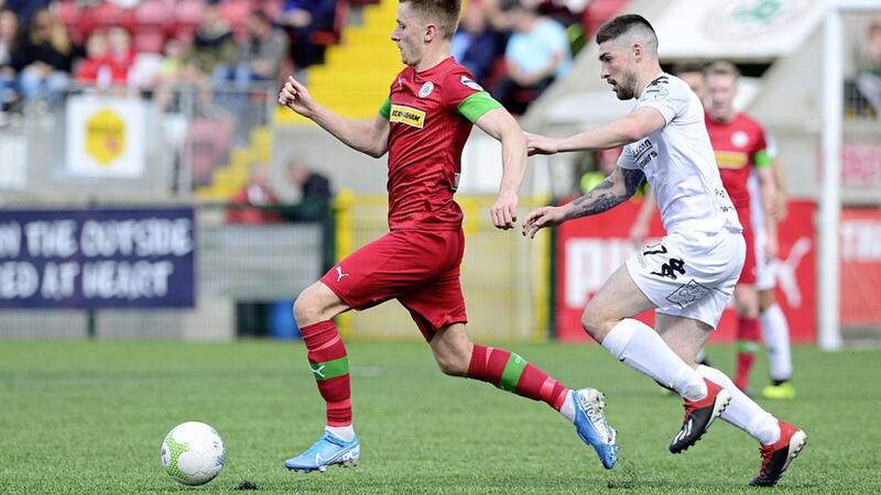 Ryan Curran grabbed the winner for Cliftonville in Saturday&#39;s 1-0 victory over Larne Picture by Arthur Allison/Pacemaker 
