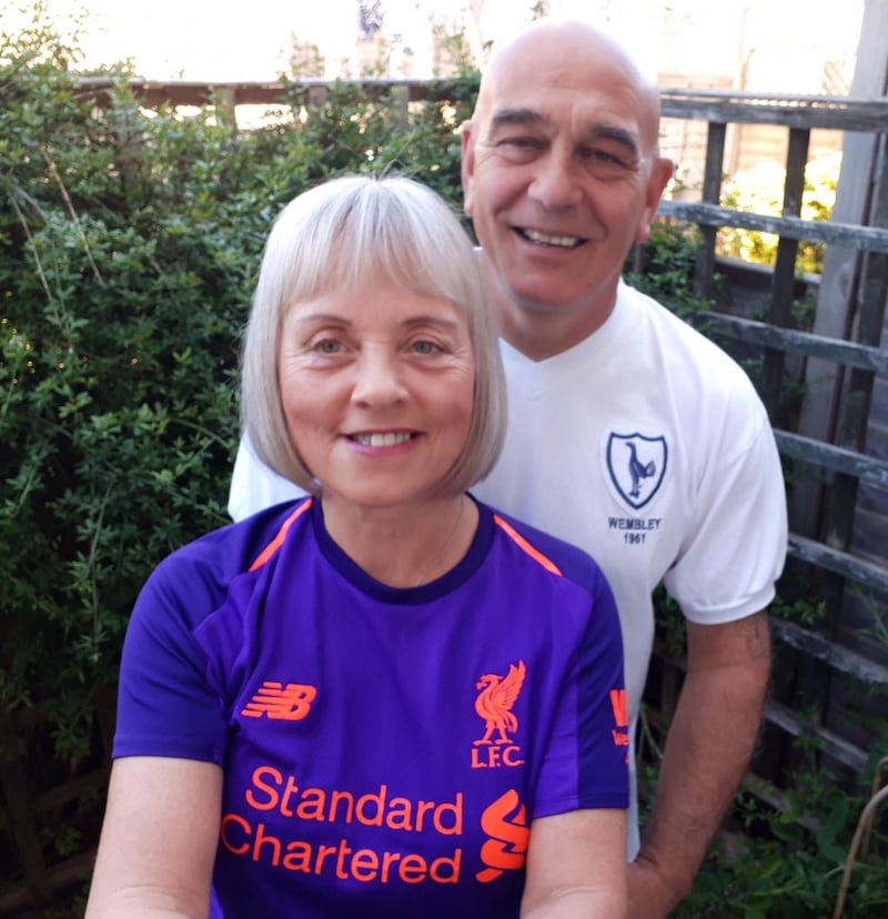 Tracey Moore and Rod Wood, who are Liverpool and Tottenham fans respectively