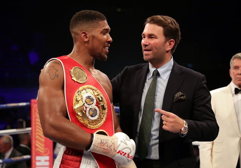Anthony Joshua and promoter Eddie Hearn&nbsp;