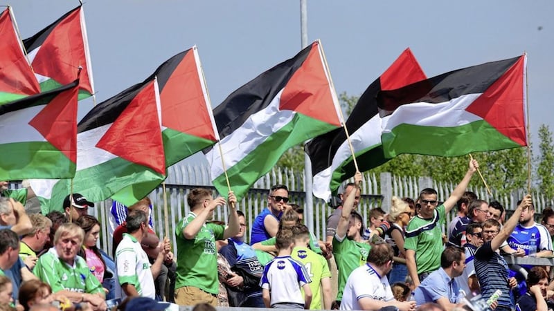 Fans at the Fermanagh v Monaghan clash at Healy Park yesterday. 