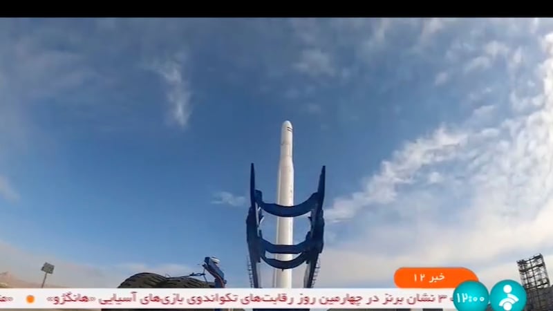 A Noor-3 satellite was launched from an undisclosed location (IRIB via AP)