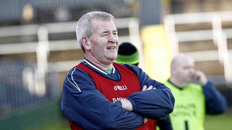 Derrygonnelly&#39;s joint-manager Sean Flanagan during the 2019 Ulster GAA Football Senior Club Championship Quarter Final between Derrygonnelly and Trillick at Brewster Park. Picture by Philip Walsh. 
