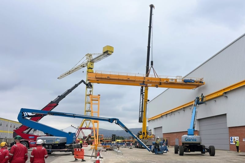 Castlewellan steel specialist installs 11 cranes for naval ships project at Belfast shipyard